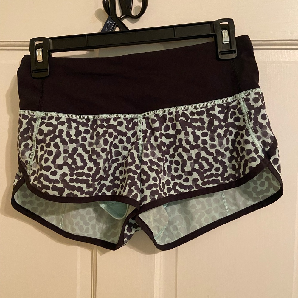 lululemon athletica Black and Mint Athletic Shorts